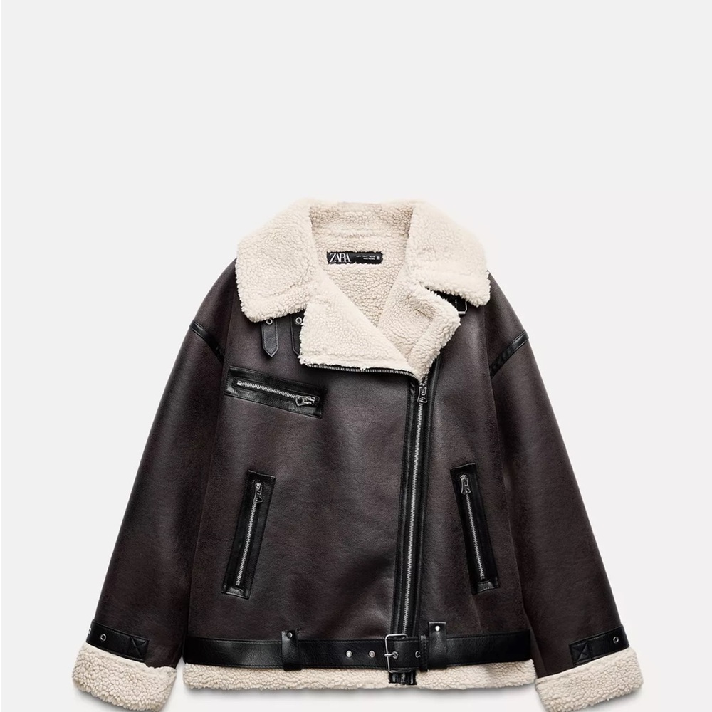 Brown Shearling Aviator Jacket